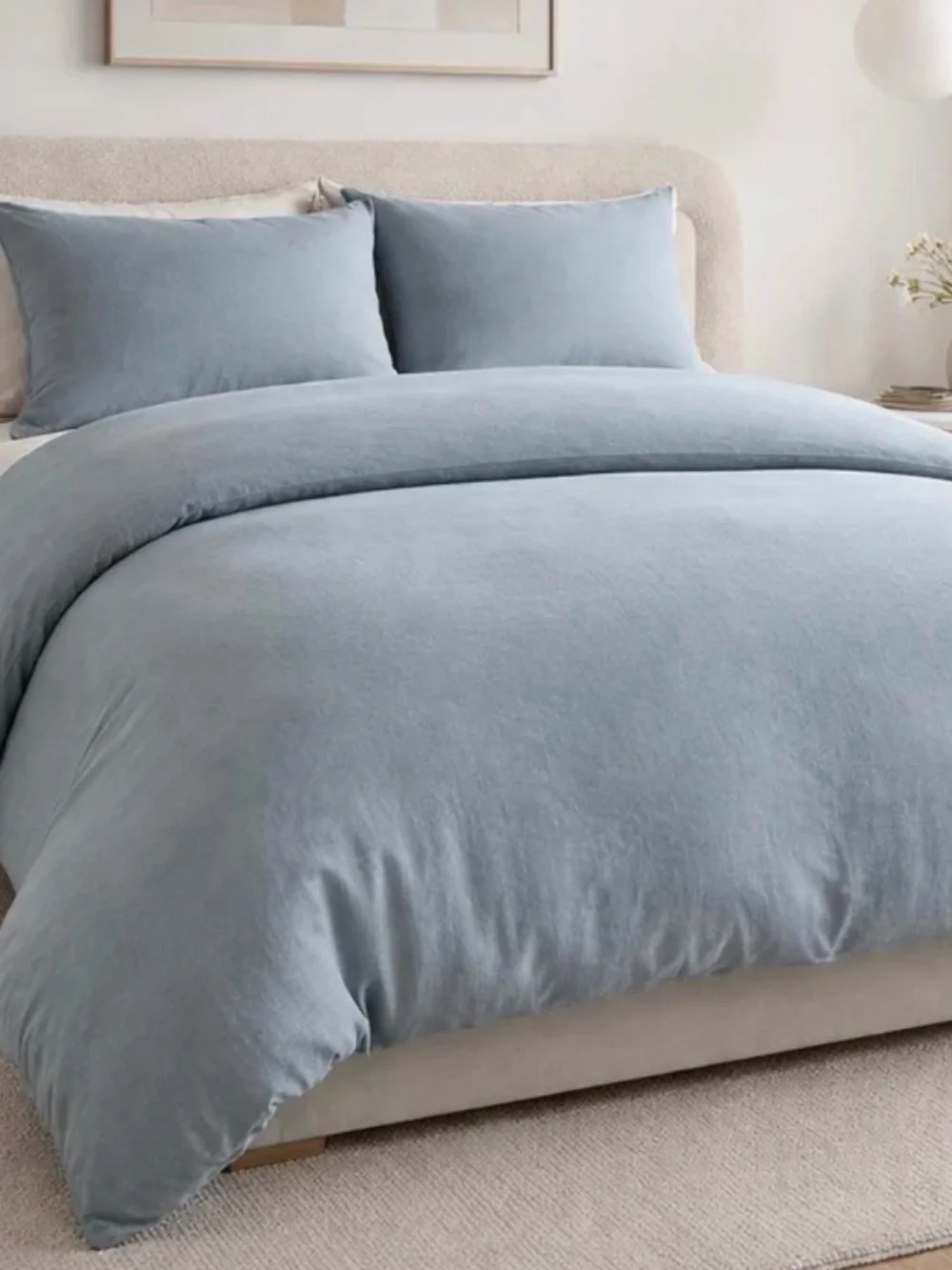 West Elm Flax Linen Blue Duvet Cover